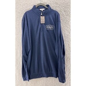 Peter Millar Men's XL Crown Comfort Interlock Quarter Zip Pullover Navy Golf